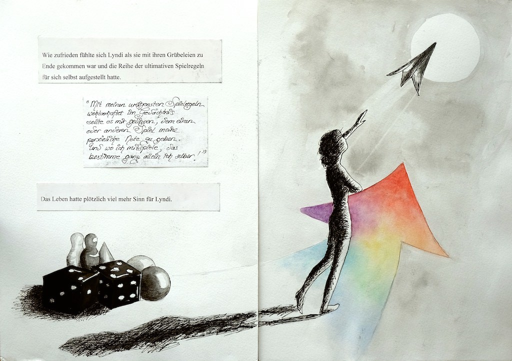 Buch Illustration von Ulli Modro 
Beispiel Seitenansicht